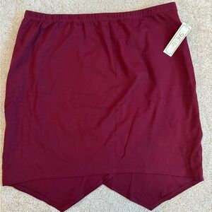 Burgundy Stretch Mini Skirt